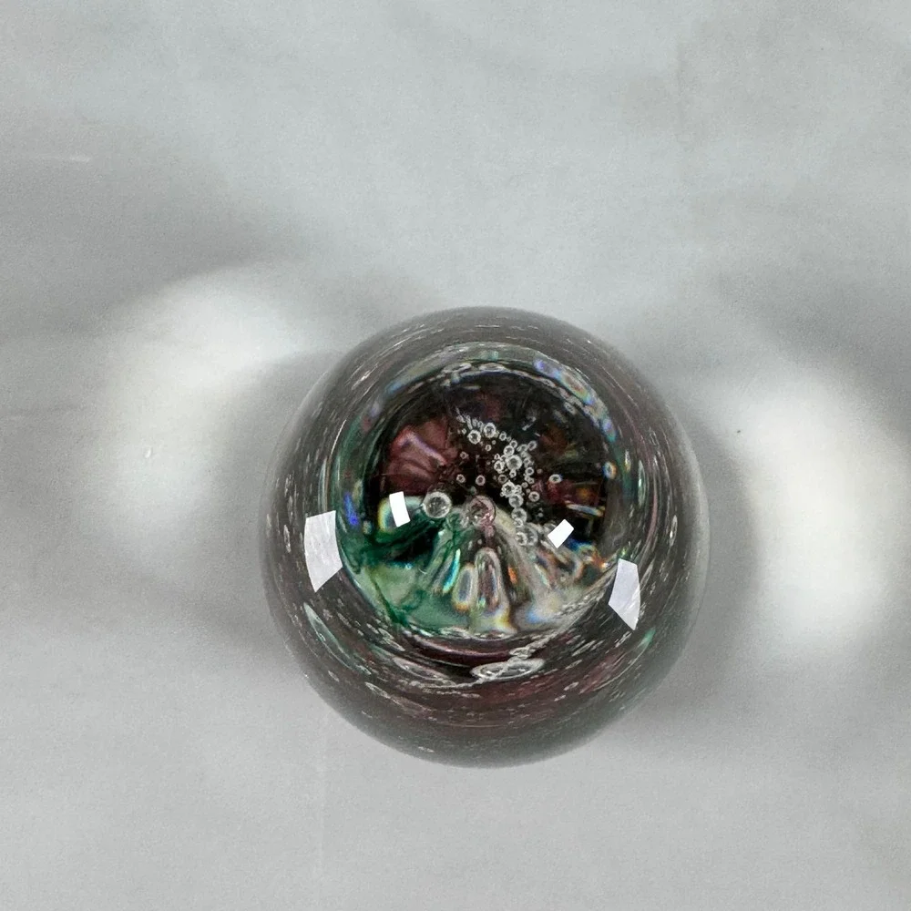 Selkirk Glass Scotland Paperweight Emerald Dance 1993‎ Handmade Art Glass Signed